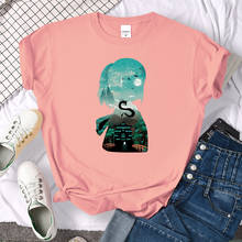 Camiseta con estampado de Anime japonés para mujer, remera holgada a la moda, Tops transpirables, camiseta de estilo informal, ropa de cuello redondo para mujer 2024 - compra barato