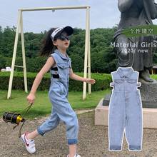 Bebê meninas denim macacão 2020 verão nova moda estilo coreano macacões crianças calças denim roupas adolescentes 4-14y ws1682 2024 - compre barato