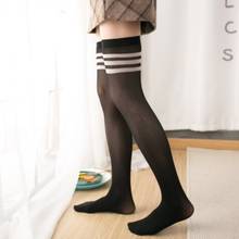 Meias femininas sensuais acima do joelho, meias longas coxa alta em veludo elástico, meia com temperatura acima do joelho 2024 - compre barato
