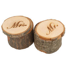 2pcs Mr & Mrs Shabby Chic Rustic Wedding Ring Pillow Holder Box Made of wood 2024 - buy cheap