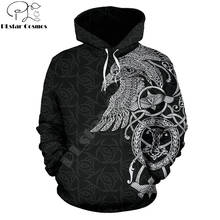 Viking Fashion Mens hoodies Raven Of Odin 3D Printed Zip Up Hoodie Harajuku Streetwear Unisex Casual Jacket Tracksuits YY021 2024 - buy cheap