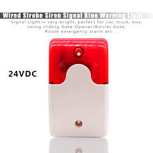 Durable 24V 12V DC  mini indoor wired strobe siren with red siren flasher home security alarm strobe LED light 2024 - buy cheap