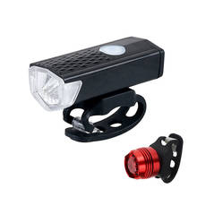 Lanterna de bicicleta recarregável de 300 lúmens, luz frontal com 3 modos de luz 6000k, lanterna à prova d'água para ciclismo 2024 - compre barato