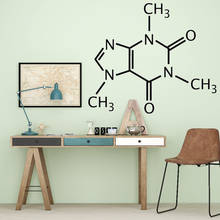 Наклейка на стену с молекулой кофеина, Декор, классная лаборатория, химическая структура, наклейка на стену для кухни, комнаты, художественное украшение Y542 2024 - купить недорого
