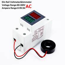 0-100A 80-300V  DIN Rail AC  Ammeter  Voltmeter Led Display Panel Voltage Current Meter with Transformer 2024 - buy cheap