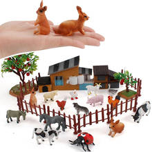 Ornamentos de fazenda para crianças, brinquedo educativo para meninos e meninas, casa da árvore, cachorro de cabra, pato 2024 - compre barato