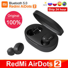 Original Xiaomi Redmi Airdots 2 TWS Bluetooth inalámbrico verdadero auricular estéreo bass 5,0 auriculares con micrófono de manos libres auriculares Air2 S 2024 - compra barato
