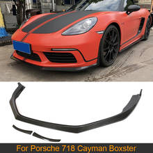 Parachoques delantero de fibra de carbono, divisores para Porsche 718 Cayman Boxster Base S Coupe Convertible 2 puertas 2017 2018 2024 - compra barato
