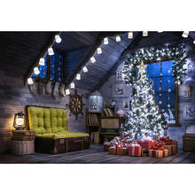 Детские фоны для фотосъемки с изображением кирпичной стены сверкающие Рождественские елки подарки для дома рождественские Вечерние Декорации 2024 - купить недорого