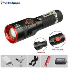 6000 Lumens Flashlight USB Rechargeable T6 LED Flashlight Torch Lamp Lantern 18650 Waterproof LED Bike Flash Light Aluminum 2024 - buy cheap