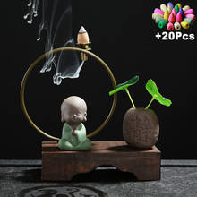 New +20Pcs Incense Creative Home Decoration Backflow Incense Burner Zen Monk Buddha Lucky Ornaments Green Hydroponic Pot Tea Pet 2024 - buy cheap