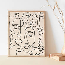 Single Line Face Art Print Minimalist Poster Woman Face One Line Drawing Neutral Wall Art Canvas Painting Home Room Wall Decor 2024 - buy cheap