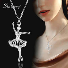 SINLEERY Korean Dancing Little Girl Fairy Pendant Necklace White Gold Plated Necklace On Neck Women's Fashion 2021 XL147 SSK 2024 - buy cheap