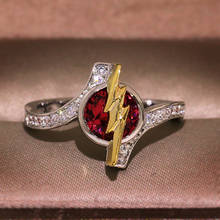 2019 Высокое качество Красный Циркон молния кольцо для женщин Свадебная вечеринка обручальное кольцо ювелирные изделия подарок оптом 2024 - купить недорого