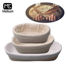 Meibum 9 tamanhos de pão oval brotform baneton fermentação cesta de rattan cestas de prova de massa com forro de linho ferramentas de cozimento 2024 - compre barato