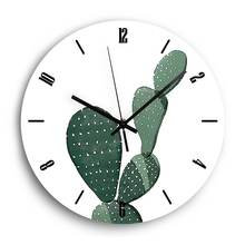Plant Digital Wall Clock Modern Design Silent Quartz Cactus Living Room Decorative Acrylic Clock on the Wall Watch Home Decor 2024 - buy cheap
