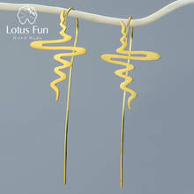 Lotus Fun-pendientes colgantes de plata de primera ley para mujer, aretes, plata esterlina 925, diseño creativo, hecho a mano 2024 - compra barato