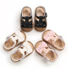 Newborn Infant Baby Girls Sandals Prewalker Non-slip Hollow Princess Summer Lace PU Leather  Shoes 0-18M 2024 - buy cheap