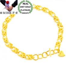 OMHXFC Wholesale European Fashion Woman Girl Party Birthday Wedding Gift Elegant Leaf Link 24KT Gold Bracelets BE241 2024 - compre barato