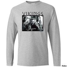 Camiseta de manga larga con estampado de Vikings Lothbrok Lagertha Gone Valhalla, hijo de Odin, camisetas de primavera y otoño, ropa de calle 2024 - compra barato