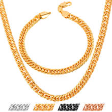 Collare Dubai Jewelry Set For Men Trendy Cuban Link Chain Bracelet Necklace Set African Ethiopian Jewelry S709 2024 - buy cheap