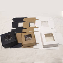 Alta qualidade caixa pequena de papel de presente com janela branca caixa de papel kraft caixas de joias caixa de papelão marrom 5 espaços 2024 - compre barato