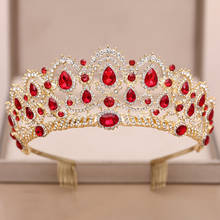 AiliBride tiara Wedding Crown Wedding Hair Accessories Red Crystal Rhinestone Tiaras and Crowns For Bridal Wedding Hair Jewelry 2024 - buy cheap