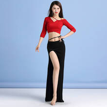Irregular Dance Clothing Women 2 Pieces Suit Camisole Strapped Top Long Skirt Belly Dance Costume Set Girls Class Wear 2024 - buy cheap