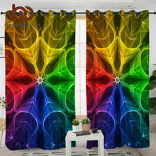Штора для спальни BeddingOutlet, цветная штора с цветком мандалы для гостиной и спальни 2024 - купить недорого