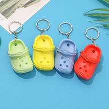 10pcs Mixed Colors 3D Mini 7.5cm EVA Beach Hole Little Shoe Keychain Bag Accessories Keyring Car Handbag Key Chain Charms 2024 - buy cheap