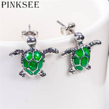 Pinksee Originality Personality Sea Turtle Stud Earrings Women Girls Cute Enamel Animal Ear Stud Party Club Beach Jewelry 2024 - buy cheap