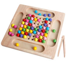 Montessori Wooden Educational Toys Hand Movement Brain Training Clip Ball Bead Puzzle Board Math Game Chess Toys Boy Kids Gift 2024 - buy cheap