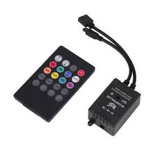 Controlador de música LED RGB DC12-24V, Sensor de sonido de 20 teclas, control remoto IR para tira LED RGB 505 3528 2024 - compra barato