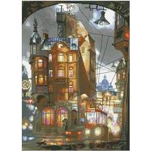 Tram in the night patterns counted 11CT 14CT 18CT Cross Stitch Set DIY Cross-stitch Kit Embroidery Needlework Home Decor 2024 - buy cheap