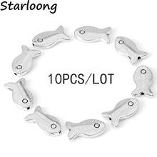 10pcs/lot fashion cute fish antique  Alloy Charms Pendant spacer Jewelry Making DIY Charms Handmade for necklace bracelet 2024 - buy cheap