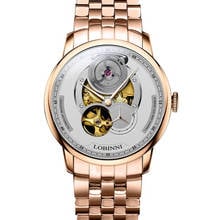 Lobinni relógio de pulso dos homens, relógios automáticos dos homens esqueleto marca de luxo homem relógio de pulso mecânico à prova dtimeágua relógio de pulso vestido 2024 - compre barato