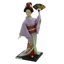 Kimono japonés Vintage de 30cm, muñeca Geisha, figura de modelo femenino, ropa morada 2024 - compra barato