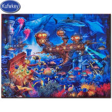 diamond mosaic"Underwater World fish Treasure"Diamond Painting full square round drill 3d Embroidery animals shark cross stitch 2024 - buy cheap