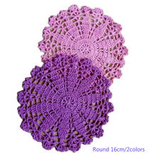 New lace cotton table place mat cloth crochet placemat tea coffee round pad dish dining coaster cup mug Christmas doily kitchen 2024 - buy cheap