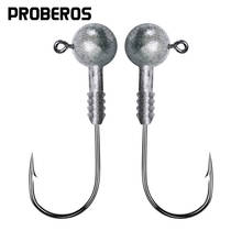 PROBEROS 10pcs/lot Jig Big Hooks 3.5g / 4.5g Weight Fishing Hooks Natural Color Fishhook Jigging Hooks Fishing Tackle 2024 - buy cheap