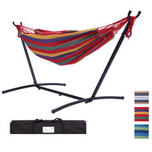Hammock Set 112" Large Size Double Classic Hammock with Stand for 2 Person- Indoor or Outdoor Use-with Carrying Pouch-Powder 2024 - buy cheap