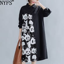NYFS 2022 New Spring Autumn Vintage loose Woman Dress Simple casual Printing Shirt Dress vestido de mujer Robe Elbise 2024 - buy cheap