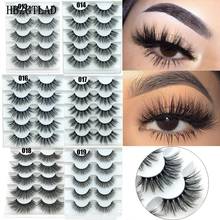 2-5Pairs Faux Mink Hair False Eyelashes Natural Wispy Lashes Handmade Cruelty-free Criss-cross Eyelash Extension Big Eyes Makeup 2024 - купить недорого