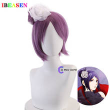 2020 New Anime wig Ninja Konan Cos Wig purple wig with head flower Styled Heat Resistant Hair Cosplay Costume Wig 2024 - buy cheap