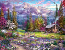 scenery forest pictures Handmade Needlework Embroidery DIY Aida Cross Stitch Kits Crafts 14CT Unprinted Home Decor wall Arts 2024 - buy cheap