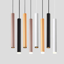 Luminária pendente estilo nórdico, canos cilíndricos, em alumínio, tubo único, dourado, simples, longa 2024 - compre barato
