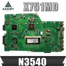 Para ASUS X751MD rev2.0 Mainboard X751M K751M R752M X751MJ R752MD Motherboard w/ GT 820M GPU N3520 N3530 N3540 + 8GB de RAM 2024 - compre barato