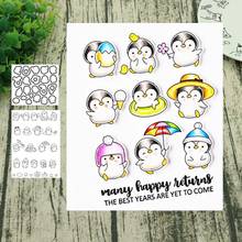 Penguin Metal Cutting Dies and clear stamps Stencils for DIY Scrapbook Photo Album Paper Card Decorative 2024 - buy cheap