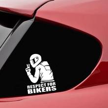 Waterproof Car Sticker Respect for Bikers 14*14CM Funny Car Decal Reflective Laser Vinyl Car Sticker 3D Car Styling 2024 - buy cheap