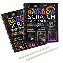 19*26cm Black Large Magic Color Rainbow Scratch Paper Note Book DIY Drawing Toys Scraping Painting Kid Doodle Educational Books 2024 - buy cheap